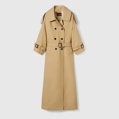 GUCCI GUCCI GG CRÊPE SILK WOOL DOUBLE-BREASTED COAT