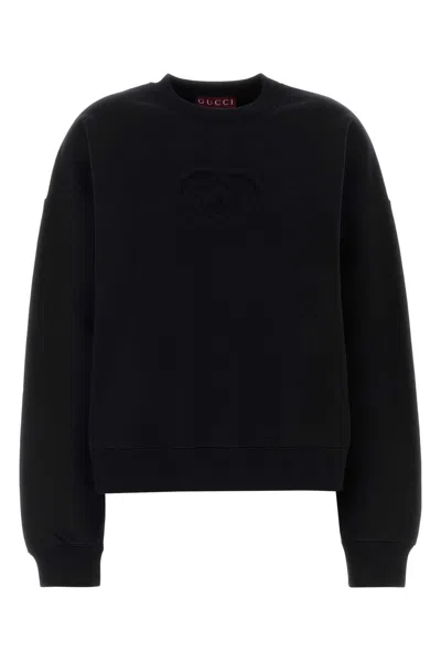 Gucci Gg Crew Neck Sweatshirt In Black