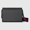 Gucci Men's Gg Medium Black/gray Shoulder Bag | 792124fadja In Black