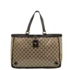 GUCCI GUCCI GG CRYSTAL BEIGE CANVAS TOTE BAG (PRE-OWNED)