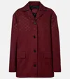 Gucci Padded Gg Canvas Jacket With Crystals In Burgundy