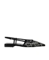 Gucci Demi Crystal Gg Slingback Ballerina Flats In Black