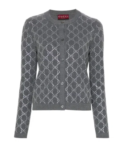 GUCCI GUCCI GG EMBELLISHED CARDIGAN
