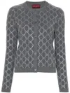 Gucci Gg Embellished Wool Jacquard Cardigan In Grey