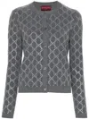 Gucci Gg Embellished Wool Jacquard Cardigan In Grey
