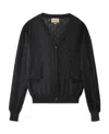 Gucci Gg Crystal-embellished Wool Cardigan In Black