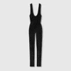Gucci Gg Crystal Embroidered Jumpsuit In Black