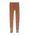 Gucci Gg Crystal Embroidered Leggings In Brown