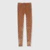 Gucci Gg Crystal Embroidered Leggings In Brown