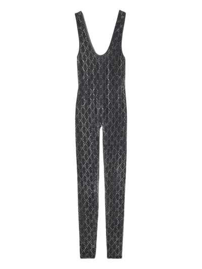 GUCCI GG CRYSTAL EMBROIDERY JUMPSUIT