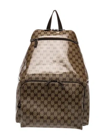 Pre-owned Gucci Gg Crystal Gg Crystal Backpack Large In Neutral