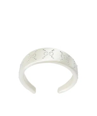 Gucci Gg Crystal Hair Band In White