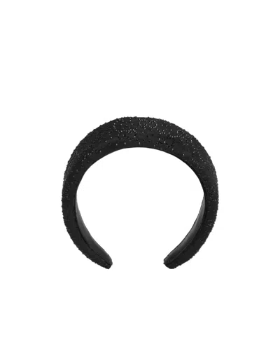 Gucci Gg Crystal Headband In Black