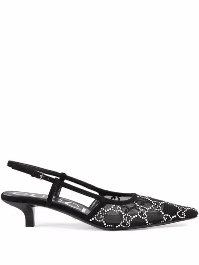 GUCCI GUCCI GG CRYSTAL SLINGBACK PUMPS