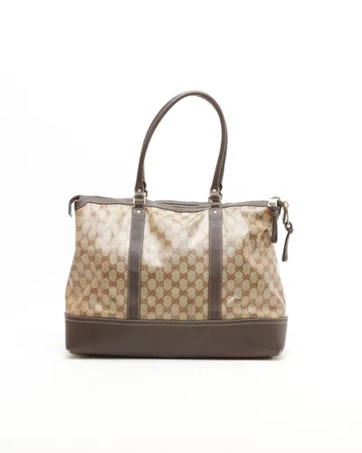 Gucci Gg Crystal Tote Bag In Brown