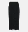Gucci Gg Crystal-embellished Tulle Midi Skirt In Black