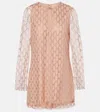 Gucci Gg Crystal Tulle Minidress In Pink