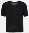 Gucci Gg Crystal Wool Top In Black