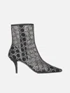 Gucci Gg Crystals-embellished Pointed-toe Ankle Boots In Black