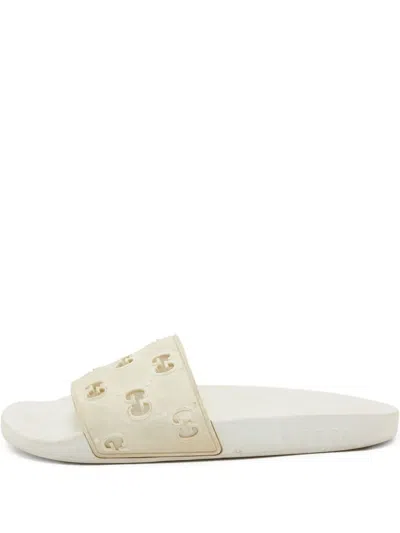 Pre-owned Gucci Gg Cut-out Slides
