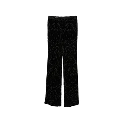 Gucci Gg Damask-pattern Velvet Trousers In Black