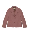 Gucci Gg Damier Horsebit-detail Blazer In Pink