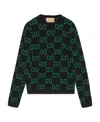 Gucci Gg Damier-jacquard Wool Jumper In Black