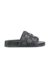 Gucci Gg Sideline Ripstop Tech Slides In Black
