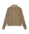 Gucci Gg Damier Printed Shirt In Brown