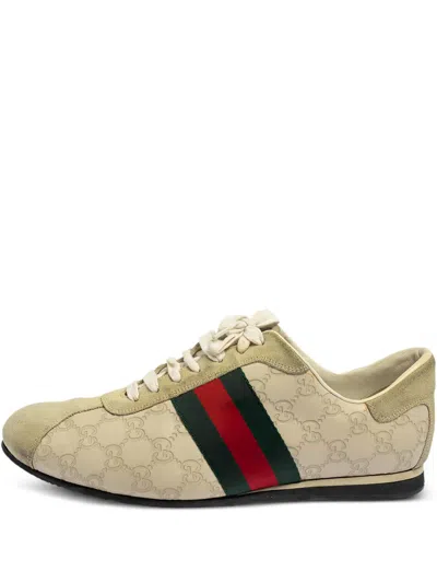 Pre-owned Gucci Gg-debossed Sneakers