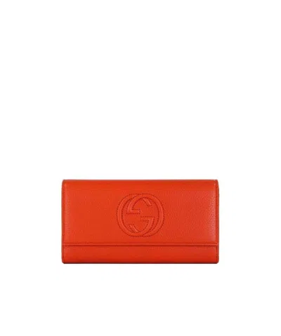 Gucci Gg Decorated Wallet In Red