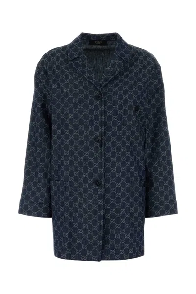 Gucci Gg Dedim Blazer In Blue