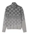 Gucci Men Embroidered Wool Sweater In Gray