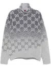 Gucci Men Embroidered Wool Sweater In Grey
