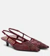 Gucci 35mm Gg Crystal-embellished Slingback Pumps In Red