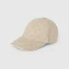 Gucci Gg Denim Baseball Hat With Horsebit In White