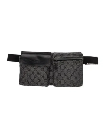 Pre-owned Gucci Gg Denim Belt Bag In Black