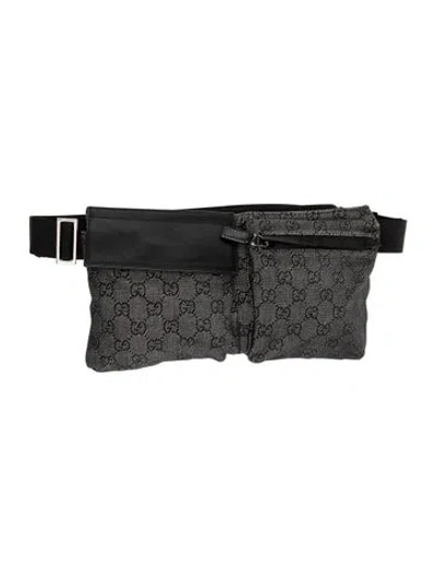Pre-owned Gucci Gg Denim Belt Bag In Black