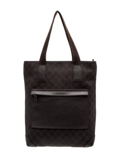 Pre-owned Gucci Gg Denim Bucket Bag In Black