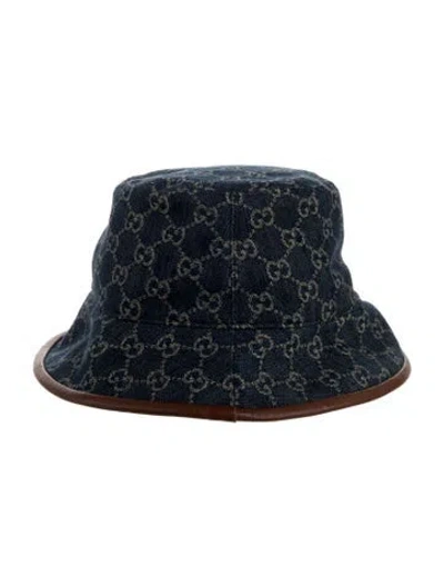 Pre-owned Gucci Gg Denim Bucket Hat In Blue