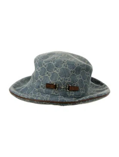 Pre-owned Gucci Gg Denim Bucket Hat In Blue