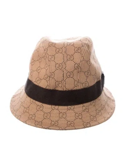 Pre-owned Gucci Gg Denim Bucket Hat In Neutral