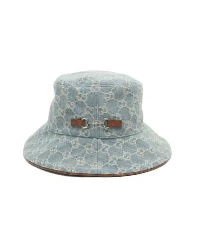 Pre-owned Gucci Gg Denim Bucket Hat, Size L