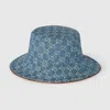 Gucci Gg Denim Bucket Hat With Horsebit