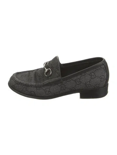 Pre-owned Gucci Gg Denim Canvas Loafers In Black