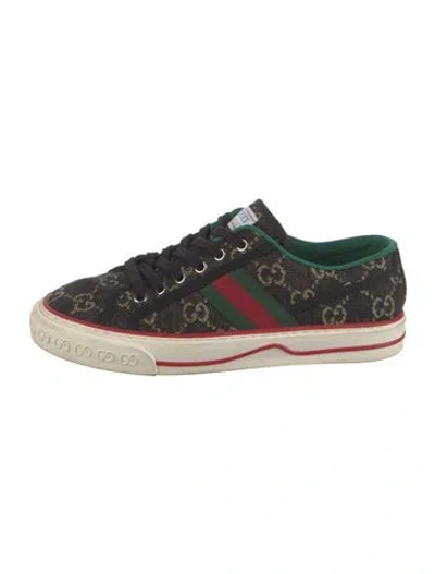 Pre-owned Gucci Gg Denim Canvas Sneakers In Black