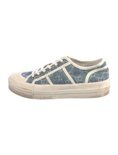 Pre-owned Gucci Gg Denim Canvas Sneakers In Blue