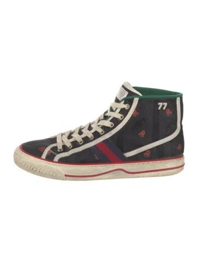 Pre-owned Gucci Gg Denim Canvas Sneakers In Blue