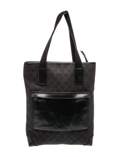 Pre-owned Gucci Gg Denim Canvas Tote In Black
