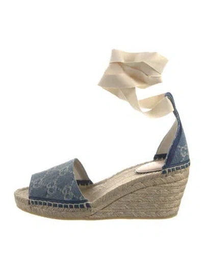Pre-owned Gucci Gg Denim Denim Espadrilles In Blue